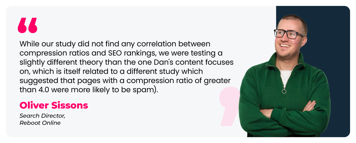 A quote about the GoFish Digital compression article and how it links to our experiment.